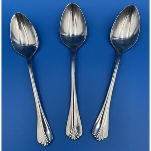 Kirk Stieff SPRIG 3 Place Spoons Tablespoons Stainless Flatware Glossy